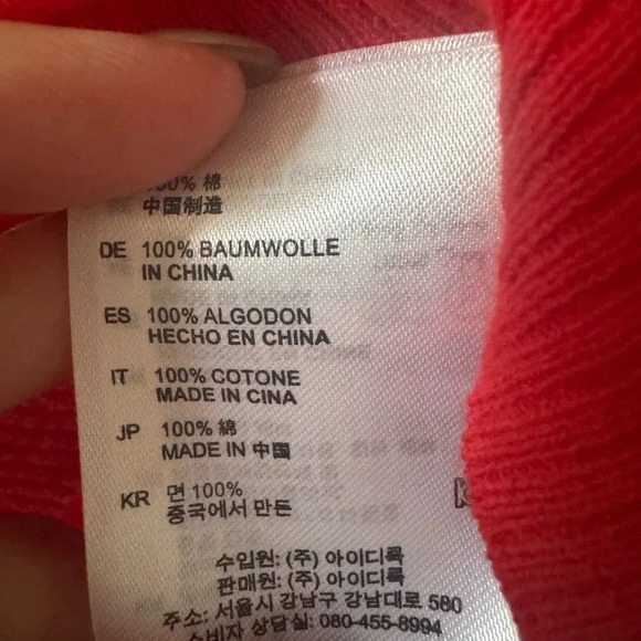 Sandro cotton red sweater with cutout front detail  size small - Picture 6 of 6